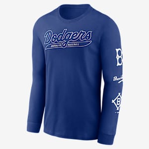 Brooklyn Dodgers Cooperstown Knockout Men's Nike MLB Long-Sleeve T